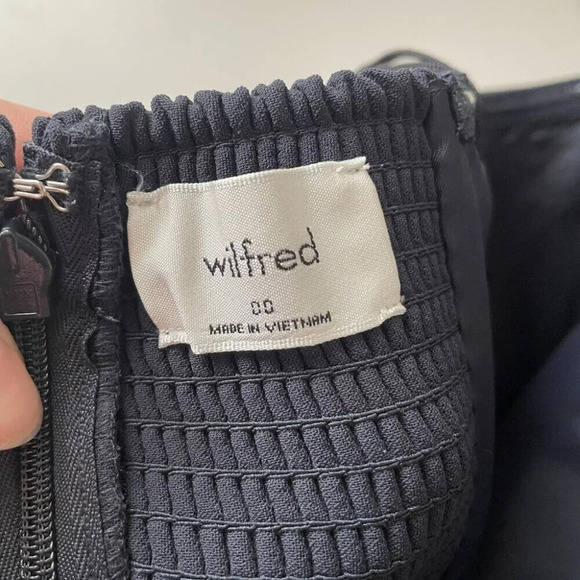 Aritzia Wilfred Endless Strapless Crepe Wide Leg Jumpsuit in Dark Navy Size 00 - Picture 8 of 9